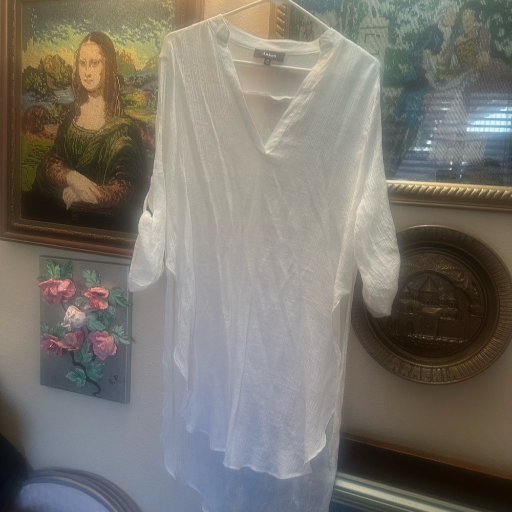 Aakaa White Sheer Women's Top